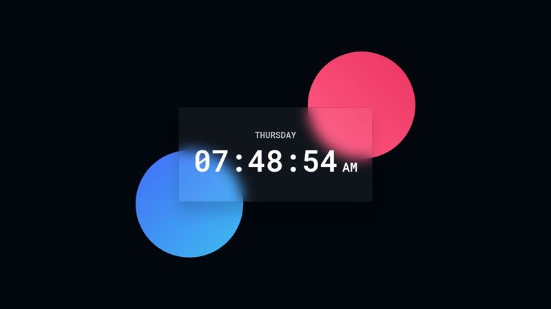 Glassmorphism Digital Clock