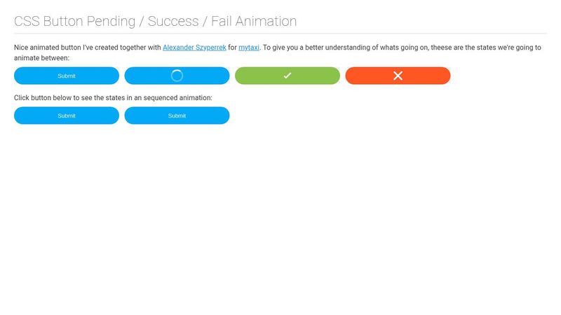 CSS Button Pending / Success / Fail Animation