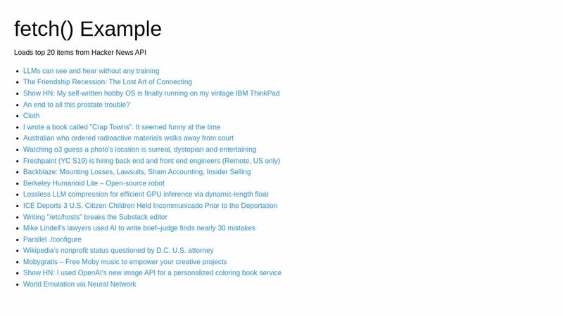 fetch() example