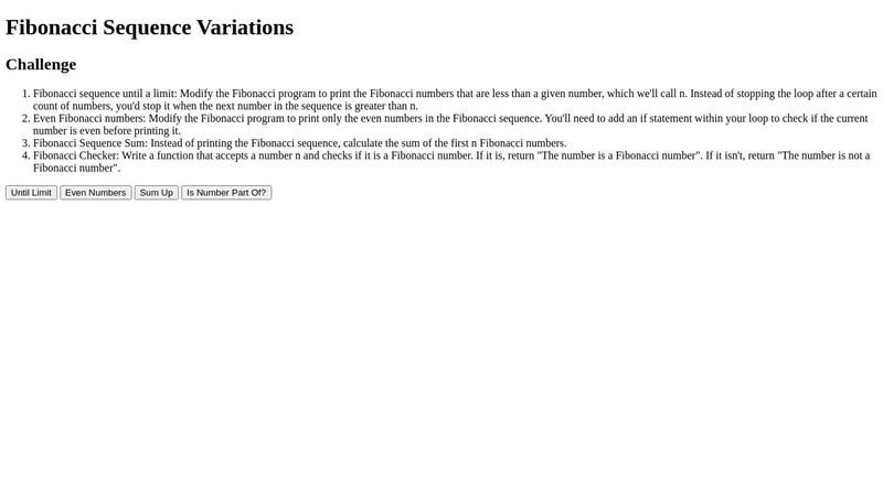 Code Challenge: Fibonacci Sequence