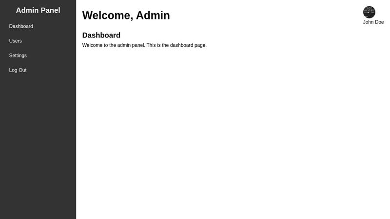 Simple Admin Panel Template Created By ChatGPT-3