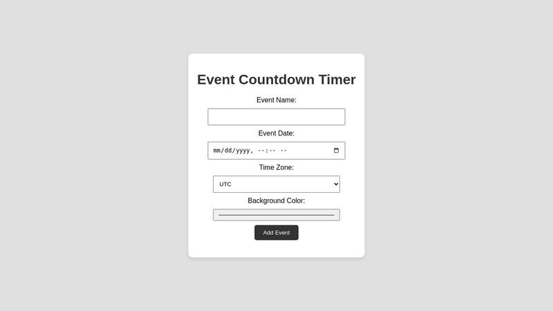 Event Countdown Timer