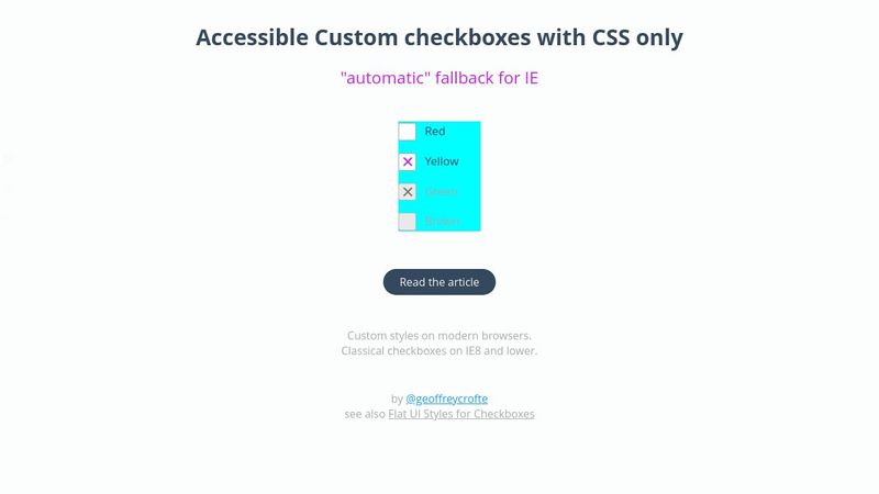 Accessible Custom Checkboxes with CSS only