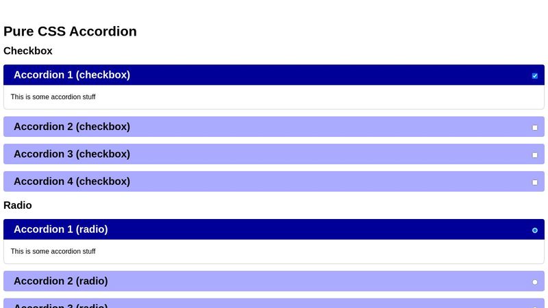 Pure CSS accordion