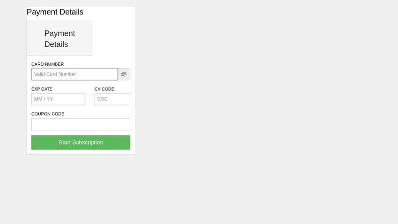 Simple Payment Form use Bootstrap