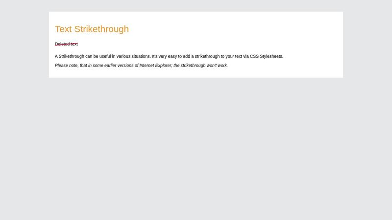 Strikethrough text via CSS