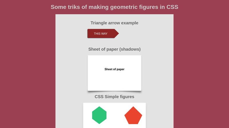 CSS Geometric Figures