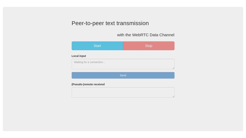 (vacuous) WebRTC data channel example in React
