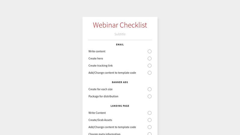 CSS only checklist