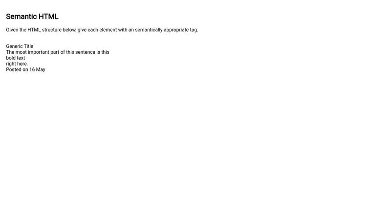 CSS Practices - Semantic HTML