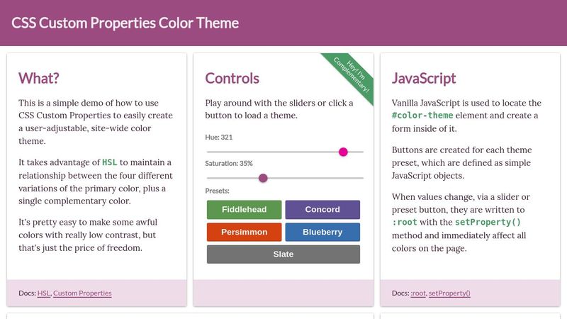 CSS Custom Properties Theming