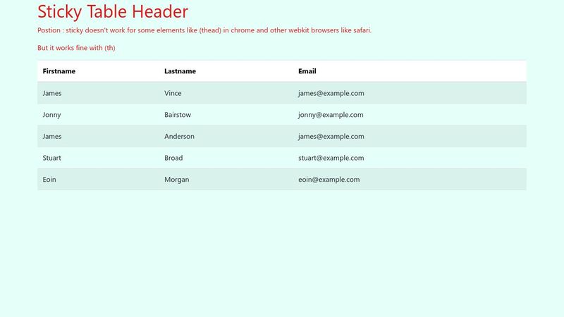 Sticky-Table-Header