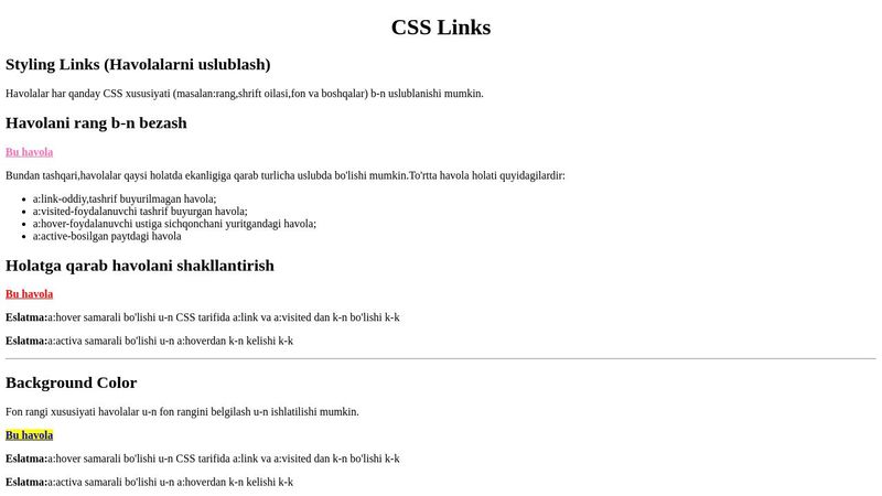 css link