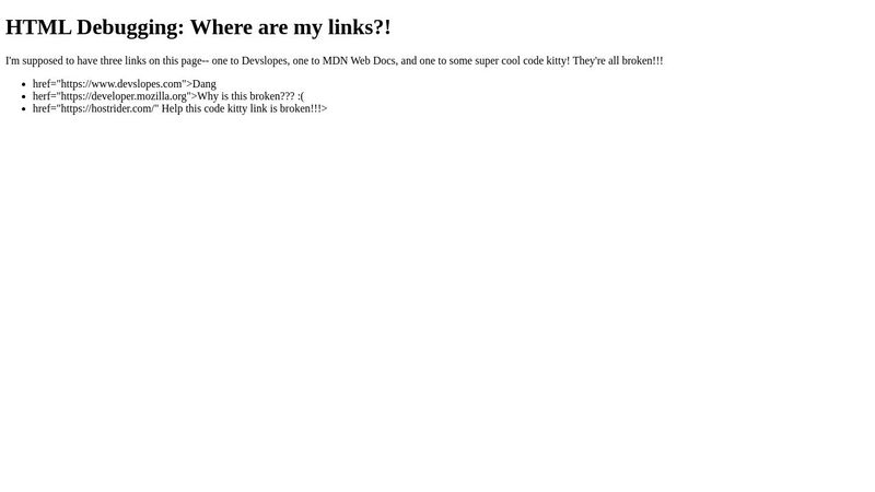 Debugging E2(Links)
