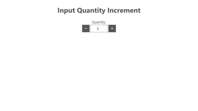 Input Quantity Increment