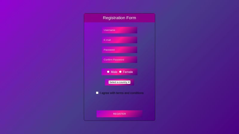 RESPONSIVE REGISTRATION FORM