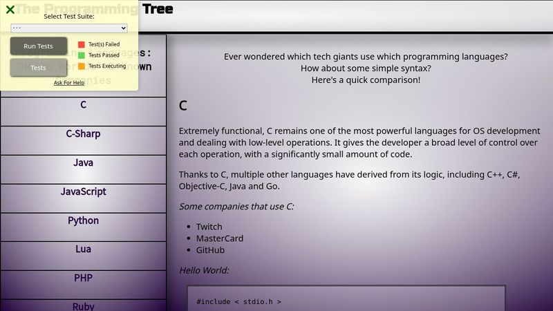 The Programming Tree - FCC Test