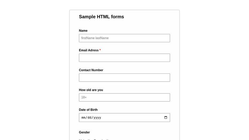 Completely Styled HTML CSS Forms