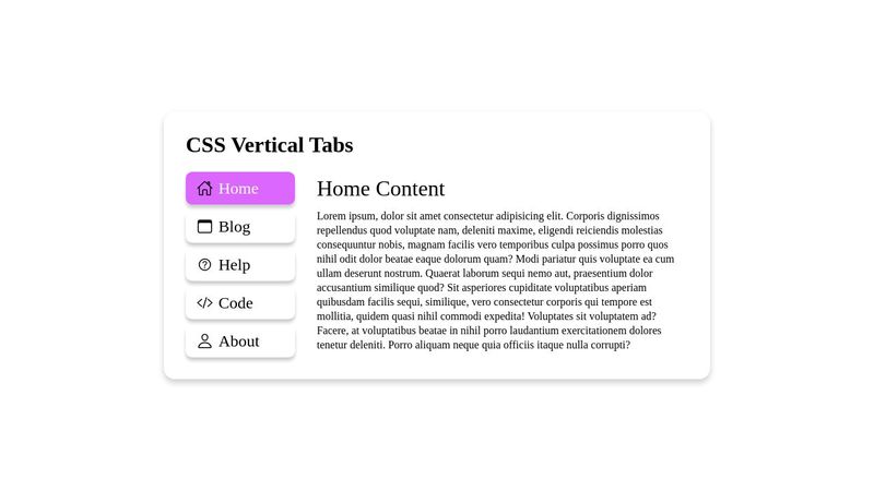 CSS Vertical Tabs