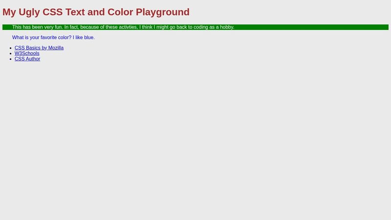 CSS Color and Text Practice