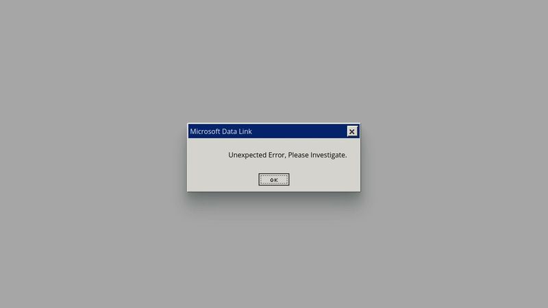 Old windows error message