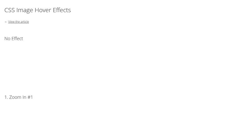 Demo: CSS image hover effects