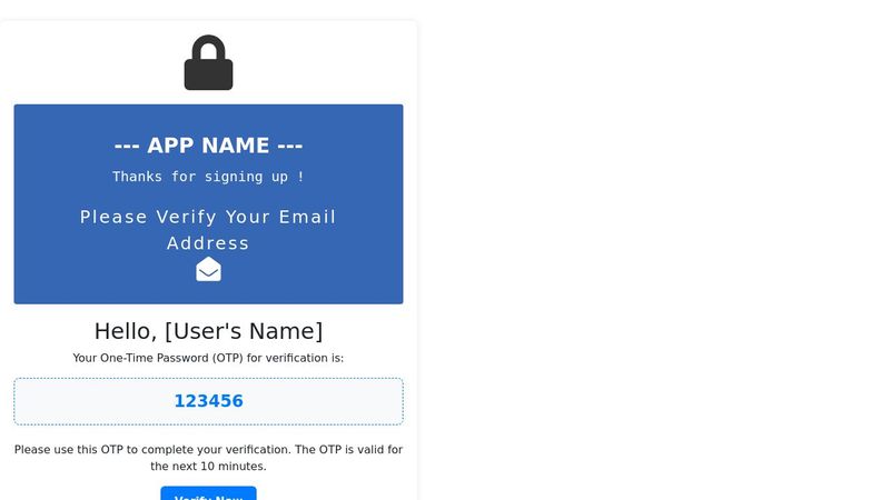 OTP verification email template