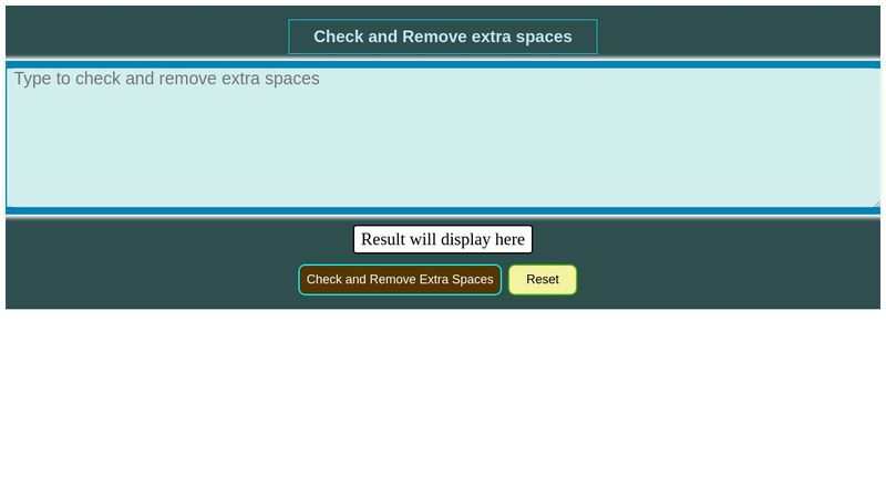 JavaScript Project - Remove extra spaces from sentence or paragraph