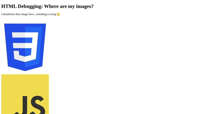 HTML Debugging Exercise 3