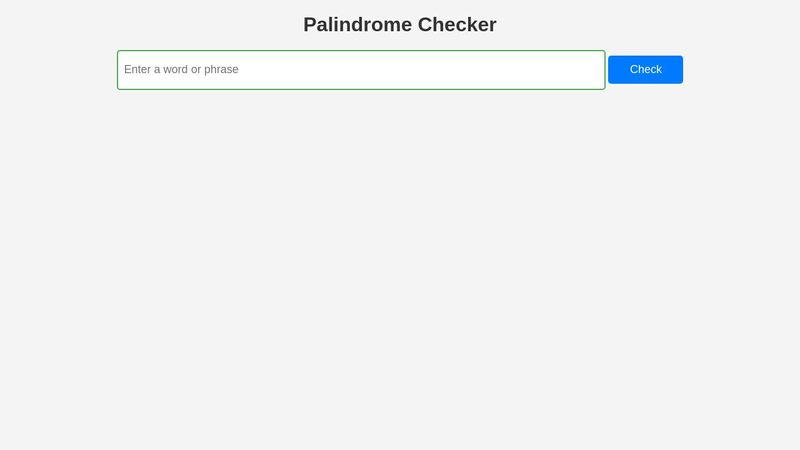 Palindrome Checker