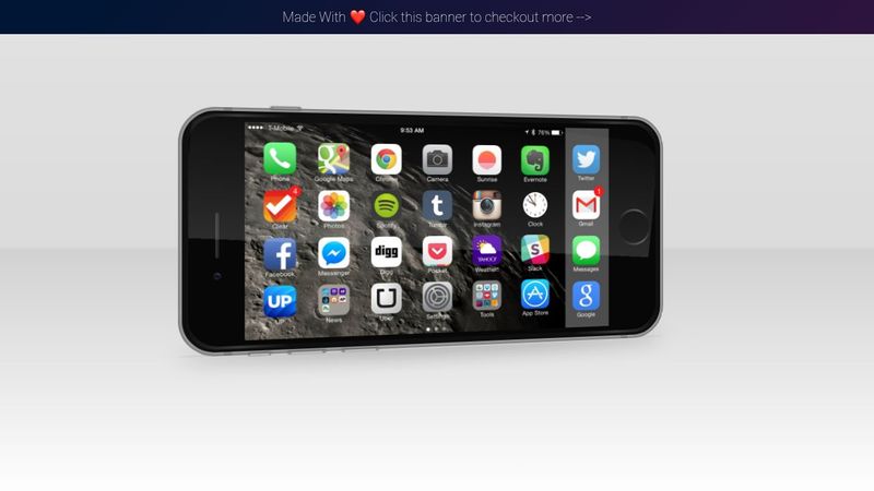 Photorealistic HTML CSS iPhone 6