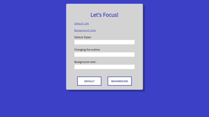 Accessible Form Focus Example