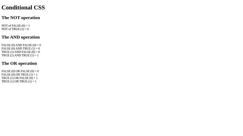 Conditional CSS