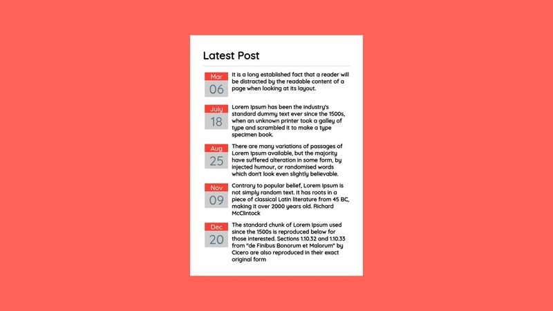 CSS Post List UI Design