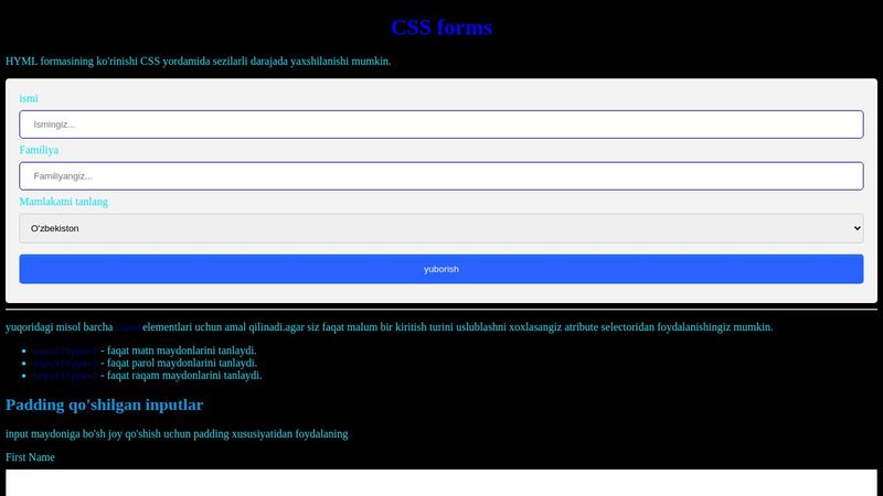 CSS Forms