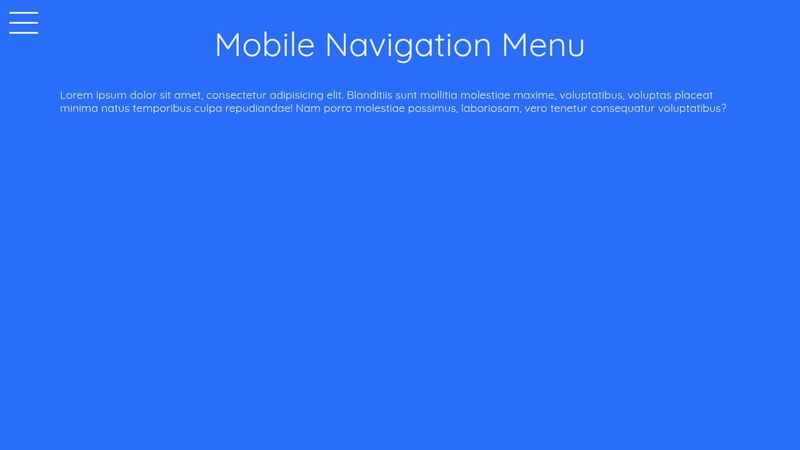 Mobile Navigation Menu