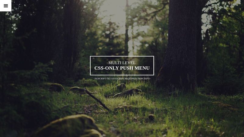Push menu - pure CSS