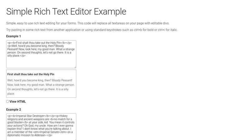 Simple Rich Text Editor
