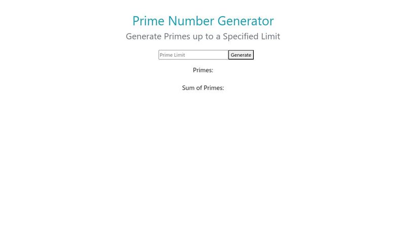 Prime Number Generator