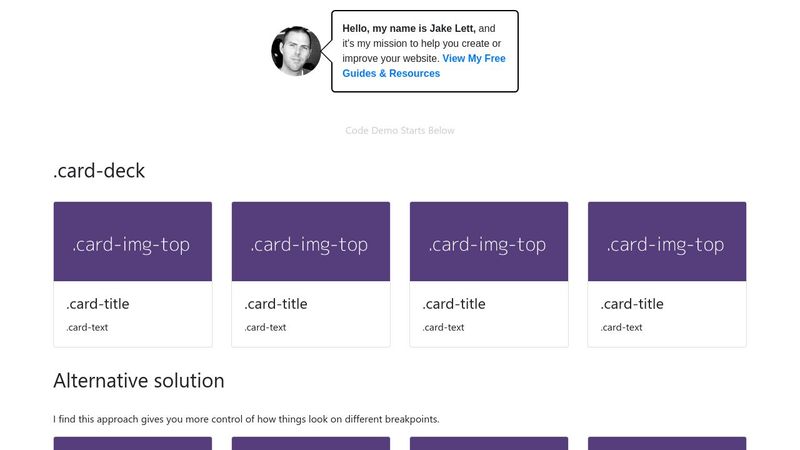 Card Deck - Bootstrap 4