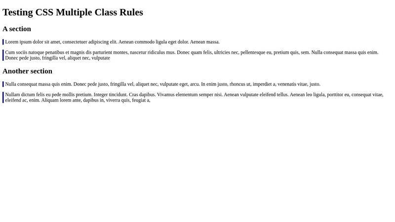CSS Intro: Multiple Class Rules