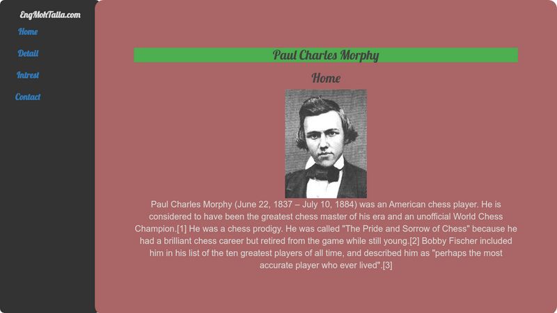 Paul Morphy: Morphy Redirects Here. For Other Uses, See