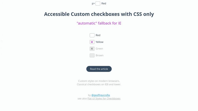 Accessible Custom Checkboxes with CSS only