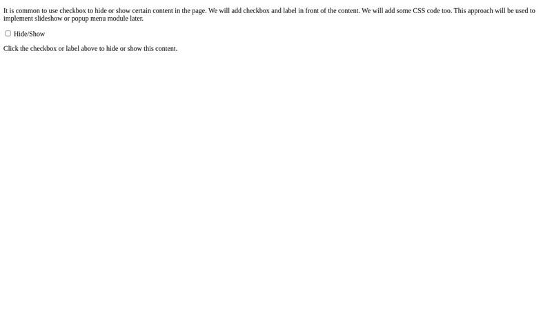 Hide & Show CSS image.