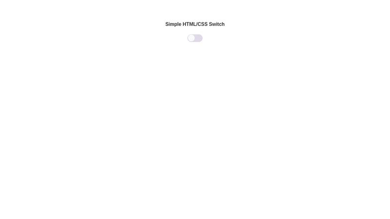 Simple HTML CSS Switch