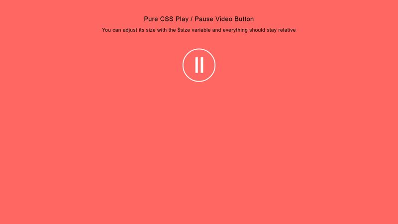 Pure CSS Play / Pause Video Button