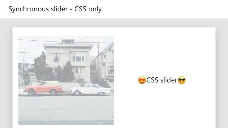 horizontal and vertical synchronous slider - CSS only