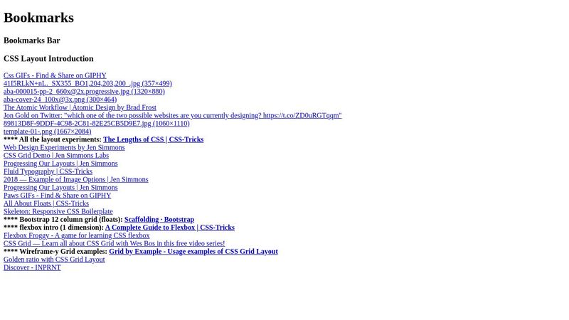 Some CSS Layout Intro Bookmarks