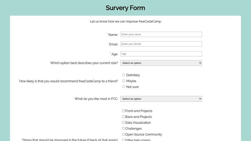 Survey Form FCC