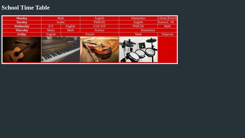 Time table